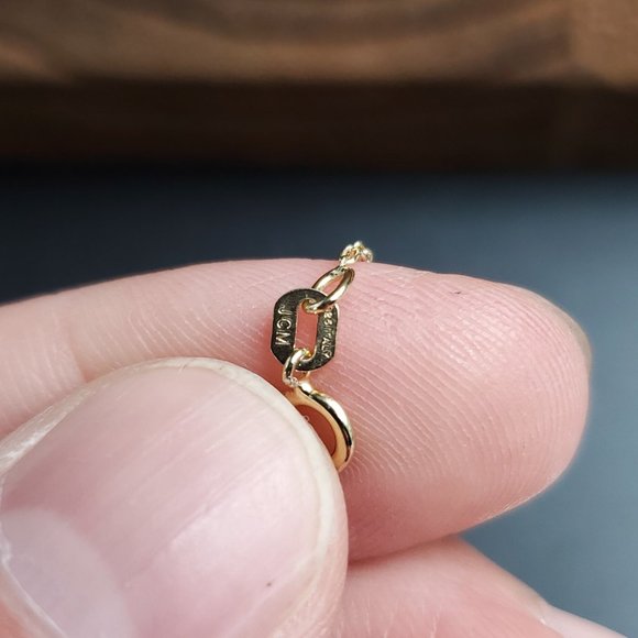 18 Inch Gold Plated Over Sterling Silver Brilliant Single Cubic Zirconia Necklac - Picture 5 of 7